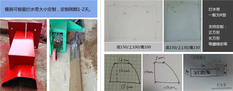 攔水帶滑模機(jī)隨意更換模具